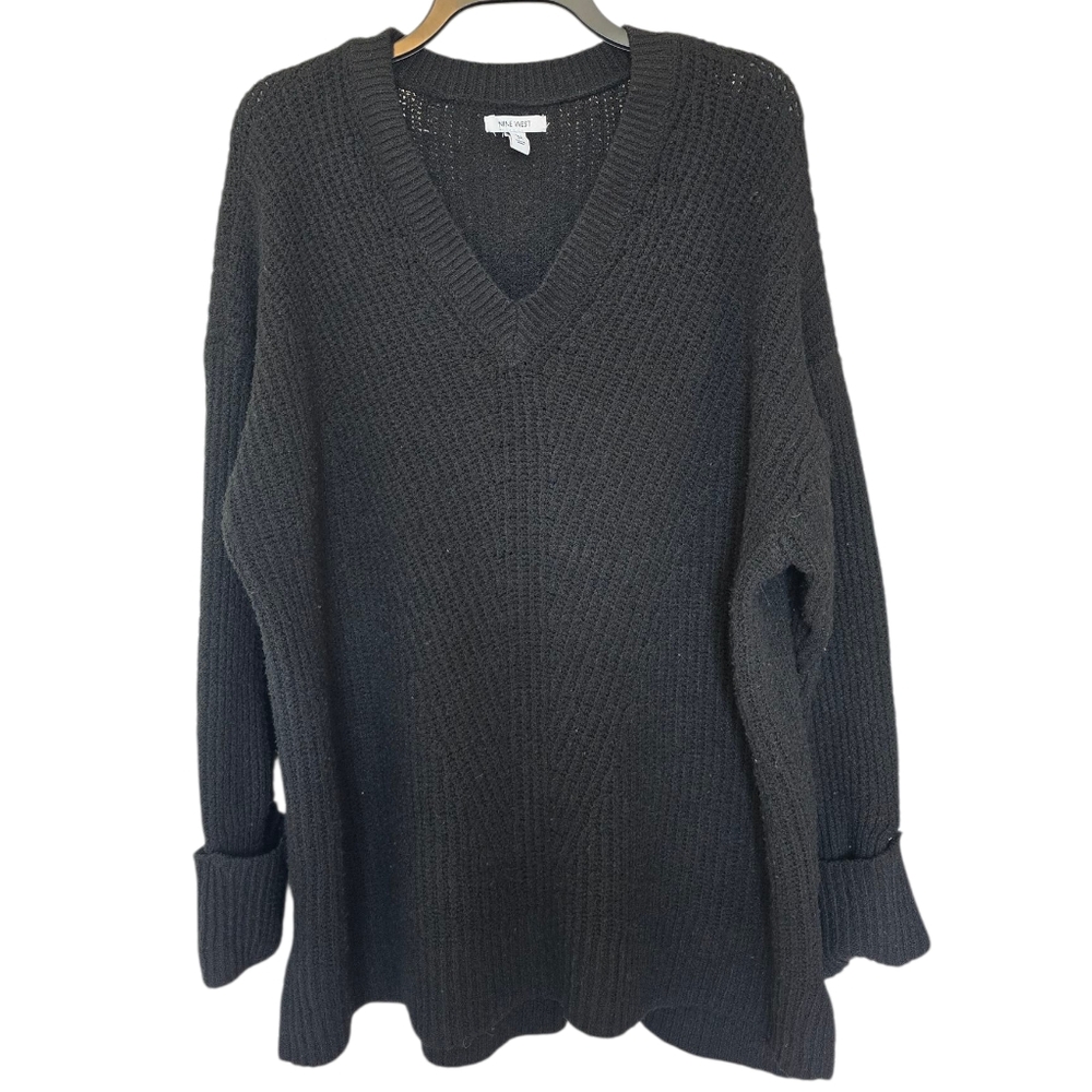 Nine West Black V-Neck Knit Sweater Size 3XL